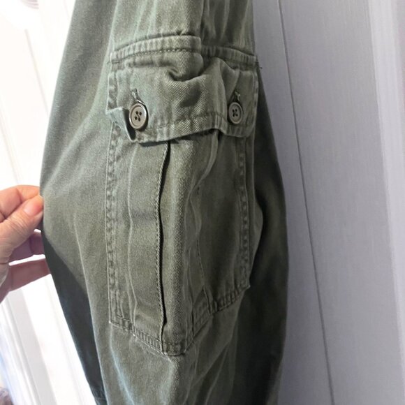 Forever 21- Size Small Jrs.  Army Green Cargo Cotton Pants-Side Pockets-Elastic - Picture 6 of 13